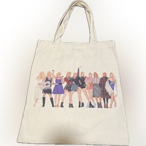 Taylor swift concert small tote grocery bag made out of cotton